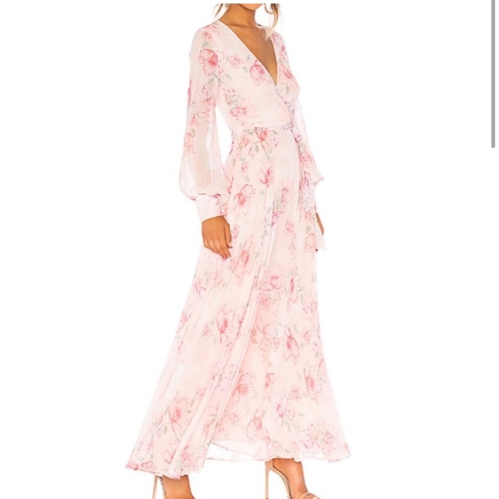 Yumi Kim Giselle Long Sleeve Wrap Belted Maxi Dress in Lovers Dream S